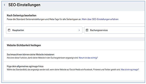 SEO Einstellungen
