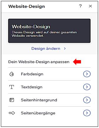 01 Website Dresign   Design ändern