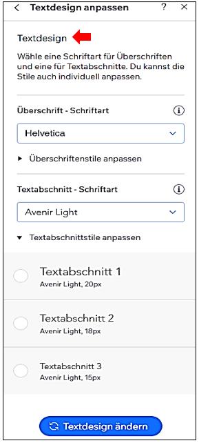 02 Website Dresign   Design ändern   Textdesign